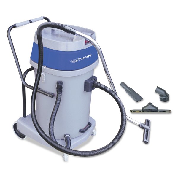 Mercury Floor Machines Storm Wet/Dry Tank Vacuum with Tools, 20 gal Capacity, Gray, Washable Cloth 2.67 hp WVP-20